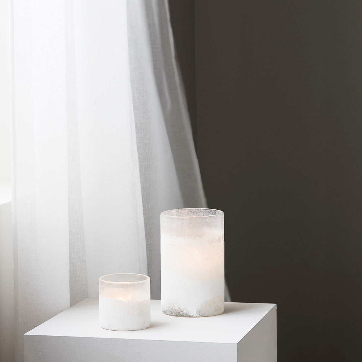 Tealight Holder, Mist, White