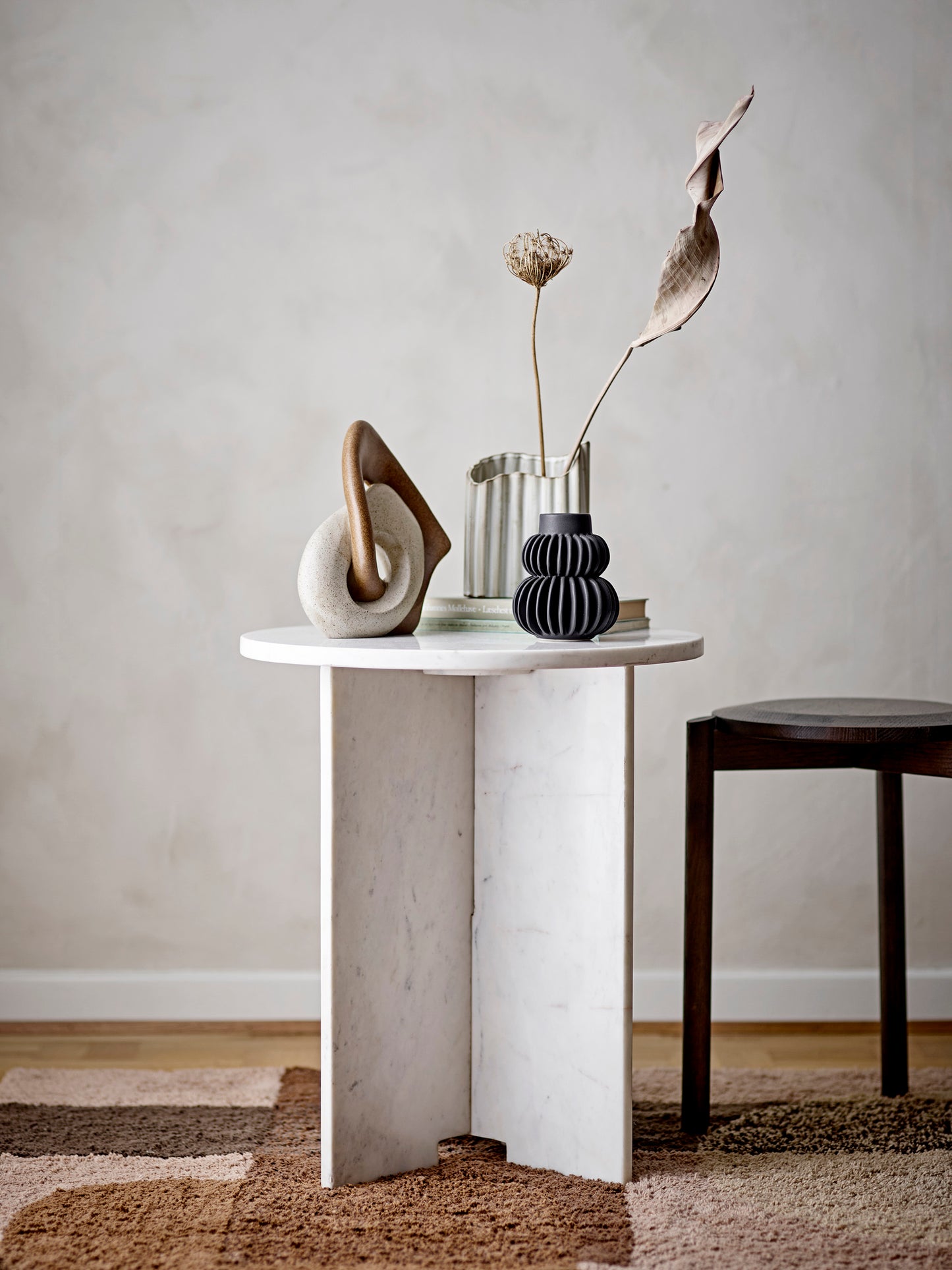 Jasmia Sidetable, White, Marble